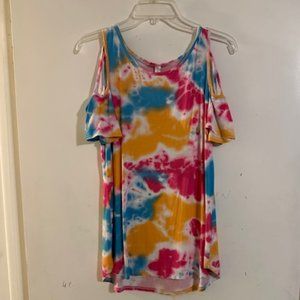 NILOUFO Tie Dye Blouse Size M